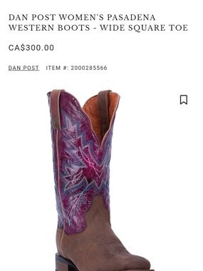 Dan Post Women's Pasadena Western Boots in Purple and Brown
